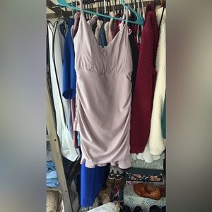 A purple rouched mini dress (haven’t worn before).
